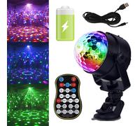 MINI LUCI DISCOTECA LED COLORATE PALLA LUCE PARTY 15 COLORI BATTERIA RICARICABIL