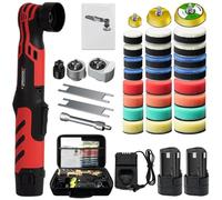 Mini lucidatrice a batteria, batteria da 12 V, 6 velocità, 5 mm e 12 mm, eccentrico, 2500 - 6000 giri/min, lucidatrice rotativa ed eccentrica, 2 batterie da 2,3 Ah, per la cura dell'auto, lucidatura