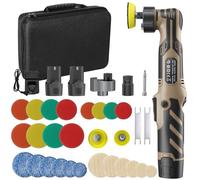 Mini lucidatrice a batteria, lucidatrice per auto con modalità DA&RO e 2 batterie da 2,0 Ah, piastra di lucidatura intercambiabile da 2''/1,5''/1'', 11 velocità, 2500-6000 giri/min, set professionale