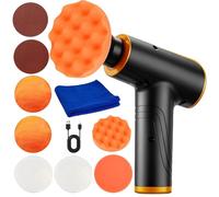 Mini lucidatrice per auto, 148 W, kit lucidatrice per auto, ricaricabile, senza fili, con cuscinetti di lucidatura+2 x 2000 mAh+2 velocità per la rimozione dei graffi