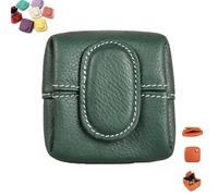 Mini Lychee Pattern Coin Purse, Compact Solid Color Mini Lychees Coin Purse, Active Women Leather Change Pouch (Dark green)