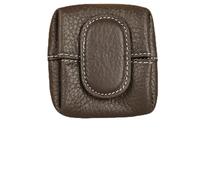 Mini Lychee Pattern Coin Purse, Solid Color Small Zipper Change Pouch with Key Buckle, Compact Mini Pouch for Purse & Daily Use (Brown)