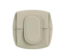 Mini Lychee Pattern Coin Purse - Top Grain Leather Small Wallet with Zipper & Key Buckle, Solid Color Casual Storage Pouch for Coins, Keys, Earphones & Daily Essentials (#18)