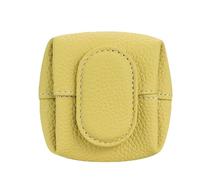 Mini Lychee Pattern Coin Purse - Top Grain Leather Small Wallet with Zipper & Key Buckle, Solid Color Casual Storage Pouch for Coins, Keys, Earphones & Daily Essentials (#3)