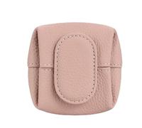 Mini Lychee Pattern Coin Purse - Top Grain Leather Small Wallet with Zipper & Key Buckle, Solid Color Casual Storage Pouch for Coins, Keys, Earphones & Daily Essentials (#5)