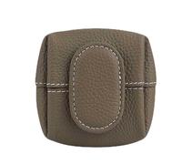 Mini Lychee Pattern Coin Purse - Top Grain Leather Small Wallet with Zipper & Key Buckle, Solid Color Casual Storage Pouch for Coins, Keys, Earphones & Daily Essentials (#7)