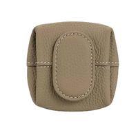Mini Lychee Pattern Coin Purse - Top Grain Leather Small Wallet with Zipper & Key Buckle, Solid Color Casual Storage Pouch for Coins, Keys, Earphones & Daily Essentials (#14)