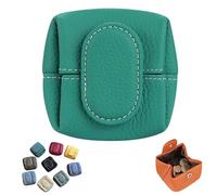 Mini Lychees Coin Purse, Top Grain Leather Mini Lychee Pattern Coin Purse, Portable Solid Color Buckle Key for Daily Use (green)