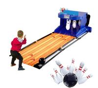 Mini macchina da bowling elettrica, set da bowling con tabellone segnapunti a LED, reset automatico dei pin, effetti sonori e luminosi, per giochi interni in famiglia