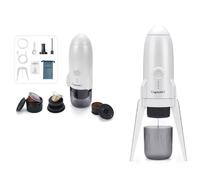 Mini macchina da caffè elettrica portatile 3 in 1 compatibile con capsule Nespresso e Dolce Gusto, caffè rituale automatico espresso 3 in 1 per auto e viaggi all'aperto, colore bianco