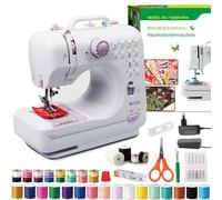 Mini macchina da cucire per principianti e bambini - macchine da cucire elettriche portatili con 12 punti, funzione overlock + set da cucito da 42 pezzi incluso, adatto per vestiti e tessuti per la