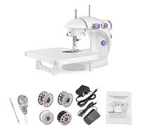 Mini macchina da cucire per principianti, macchina da cucire elettrica portatile a doppia velocità con tavolo di prolunga, leggera, kit da cucito per casa, macchina da cucire automatica da viaggio