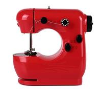 Mini Macchina Da Cucire Rossa Portatile For Uso Domestico A Doppia Velocità Adattatore For Pedale Carica Automatica Manuale Elettrica Con Luce Notturna Facile Da Usare