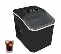 Mini macchina for il ghiaccio for uso domestico, macchina for il ghiaccio portatile da banco con cestello e paletta, 9 cubetti di ghiaccio in 6 minuti, 15 kg in 24 ore, autopulente(Black)