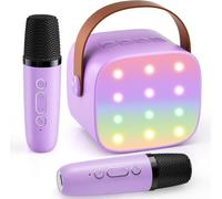 Mini macchina karaoke con 2 microfoni senza fili, migliore macchina karaoke portatile Bluetooth per bambini 2026, regalo di Natale e compleanno per ragazze, ragazzi e adulti, ideale per feste a casa
