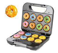 Mini macchina per ciambelle, 750 W, doppia cottura antiaderente, macchina elettrica per ciambelle a 8 cavità per colazione, merende, feste, design compatto da appoggio