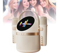 Mini Macchina Per Karaoke, Altoparlante Bluetooth Per Karaoke Con 2 Microfoni, Batteria a Lunga Durata Di 15 Ore, Cambio Vocale Magico, Modalità Di Riproduzione Scheda TF/disco U Da 3,5 Mm