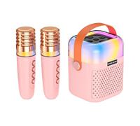 Mini macchina per karaoke, audio canto senza fili con 2 microfoni | macchina per karaoke portatile - ideale per casa, feste, ufficio, giardino ed esterno