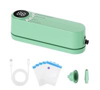 Mini macchina sottovuoto, macchina sottovuoto portatile, 3 livelli di temperatura, saldatrice per alimenti con 5 sacchetti, 2 adattatori gonfiatori e 1 adattatore di aspirazione dell'aria