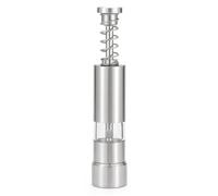 Mini macina sale e pepe a mano singola, spezie manuale con spinta a pollice, trasparente incorporato, for campeggio domestico Macinapepe manuale