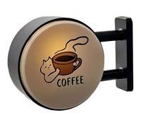 Mini magnete magnetico per frigorifero, con luce ambientale, targa vintage illuminata per cucina, casa e bar, regalo per gli amanti del caffè