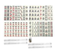 Mini Mahjong Game Set, Traditional Melamine Tiles, Compact Portable Family Match, 0.8x0.5x0.4 Inches 144 Piece for Travel, Party, and Leisure Play, Men, Women, Mahjong Enthusiasts