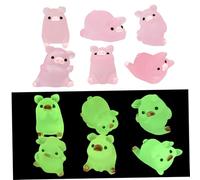 Mini maiali 12 pcs simpatici maialini in resina minuscoli luminosi vividi fai da te figurina di maiale glassata decorazione di maiale per bonsai micropaesaggio guscio del telefono cellulare stile casu