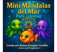 Mini Mandalas del Mar: Tesoros marinos para colorear con el corazón
