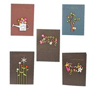 Mini mano Biglietti d'auguri di legno ornamento di stile a caso 5Pcs / Set