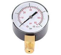 Mini manometro a bassa pressione portatile 1/4" NPT montaggio laterale in ottone per carburante, aria o acqua 0-4 bar / 0-60 psi NPT