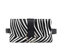 Mini marsupio 2 in 1 leopardato a righe portamonete da donna marsupio cintura porta cellulare marsupio in pelle con patta Marsupio Uomo(Zebra Pattern-Black)