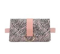 Mini marsupio 2 in 1 leopardato a righe portamonete da donna marsupio cintura porta cellulare marsupio in pelle con patta Marsupio Uomo(Zebra Pattern-Pink)