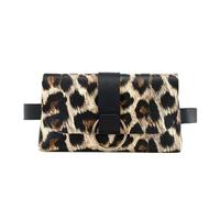 Mini marsupio 2 in 1 leopardato a righe portamonete da donna marsupio cintura porta cellulare marsupio in pelle con patta Marsupio Uomo(Leopard)