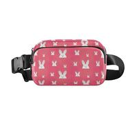 Mini marsupio a tracolla con cinturino regolabile carino con cerniera marsupio borsa a tracolla Happy Easter Rabbit Bunny pesca donne uomini adolescenti per viaggi vacanze corsa, Coniglio di Pasqua