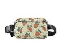 Mini marsupio a tracolla con tracolla regolabile alla moda borsa per passaporto a tracolla disegnata a mano fragole uomo donna per viaggi shopping corsa, Fragole Disegnate A Mano, 1 Size