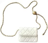 Mini marsupio da donna alla moda piccolo marsupio da donna alla moda borsa da cintura per le donne accessori Y2k alla moda, bianco, Large
