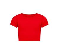 Mini Mart Online Limited Maglietta da danza per bambine, a maniche corte, tinta unita, 5-13 anni, Rosso, 11 anni