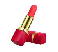 Mini massaggiatore USB forma rossetto, 10 modalità | Corpo in silicone e ABS, 9 cm, controllo a pulsante, con cavo e scatola.(Red)