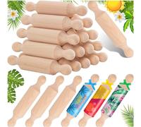 Mini mattarelli per artigianato, 20 pezzi, rulli in legno impastare e giochi, vassoio decorativo Halloween-Natale (10 cm)