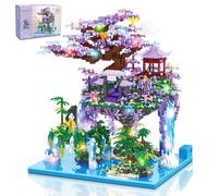 Mini Mattoncini da Costruzione, 4574 pezzi Giocattolo da Costruzione con Luci, Set per la Costruzione di Alberi di Ciliegio, Botanicals Albero Bonsai, Casa Architecture Regalo Architettura mattoni