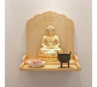 Mini mensola da altare a forma di Buddha, da appendere alla parete, per decorare la casa, pagoda Feng Shui, supporto da parete in legno, design compatto bianco per serenità spirituale
