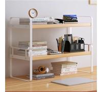 Mini mensola moderna per scrivania, organizer per scrivania da ufficio, libreria da scrivania in legno, portaoggetti superiore, organizer da scrivania e accessori per toletta u White + Wood 2nd floor