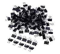 Mini Metallo Fermacarta Double Legante Clip Mollette, Nero, 2 x 60 Pezzi(15 mm)