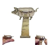 Mini metro a nastro a forma di maiale di ispirazione antica, metro a nastro retrattile in metallo vintage a forma di maiale, righello tascabile portatile in stile retrò, regalo per quilter (1PC)