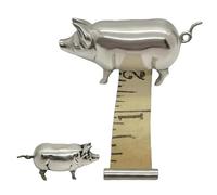 Mini metro a nastro ispirato all'antico, graziosa statuetta di maialino da collezione con metro a nastro per sarti e appassionati del fai da te, mini animale in metallo, per (1pc)