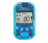 Mini metronomo digitale, clip on tempo metronomo con display LCD per sassofono, chitarra, violino flauto, tamburo, 5,5 x 3,3 x 2 cm (blu trasparente)