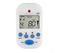 Mini metronomo digitale, clip on tempo metronomo con display LCD per sassofono, chitarra, violino flauto, tamburo, 5,5 x 3,3 x 2 cm (bianco)