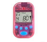 Mini metronomo digitale, clip on tempo metronomo con display LCD per sassofono, chitarra, violino flauto, tamburo, 5,5 x 3,3 x 2 cm (rosa trasparente)