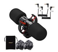 mini microfono HUIOP MIC-08 Pro Mini microfono sulla fotocamera Pickup a due vie Microfono in metallo Super cardioide Riduzione intgente del rumore Monitoraggio delle cuffie in tempo reale Plug-and-Pl