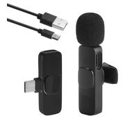 Mini microfono lavalier wireless a clip per smartphone Android USB-C Microfono wireless con adattatore per YouTube TikTok Facebook Vlog Registrazione video Streaming live Plug-Play